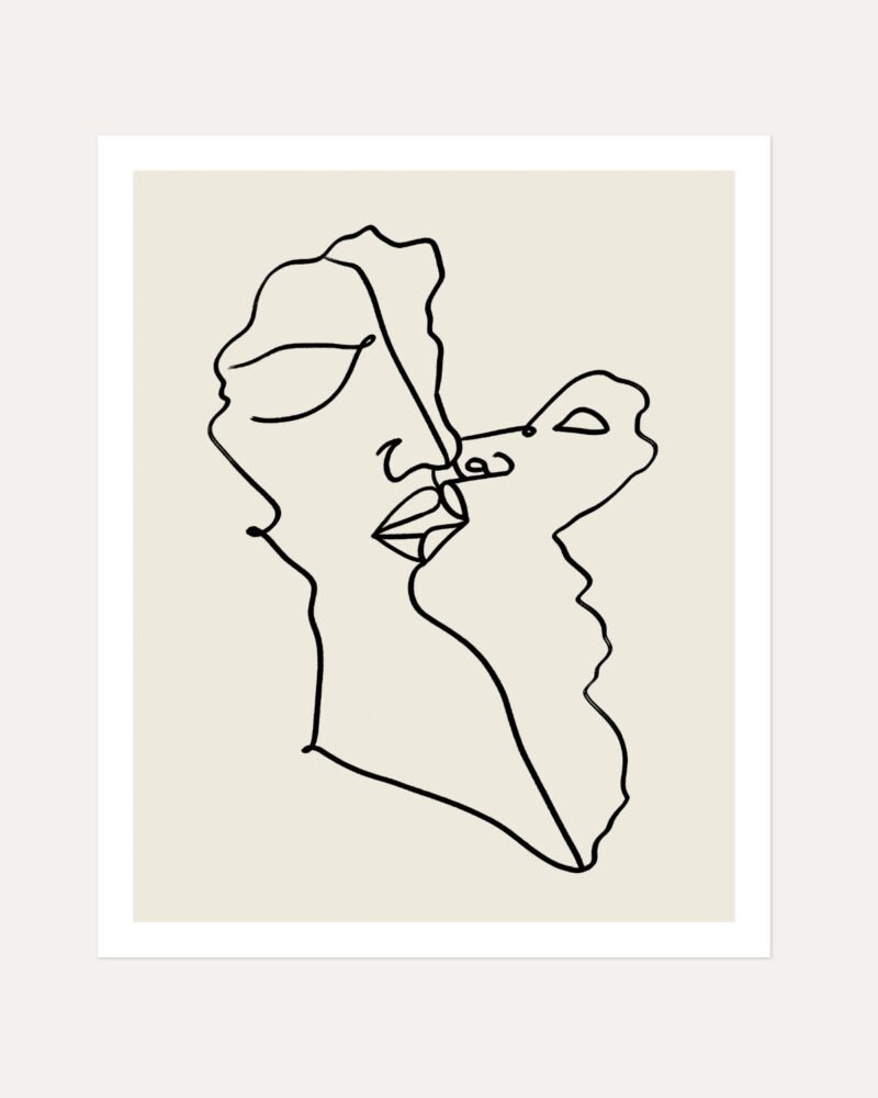 Shop love passion line art drawing sketch minimal Art Print, Canvas Print, Commercial digital license & Instant download printable - available at 83oranges.com by artist Uma Gokhale India