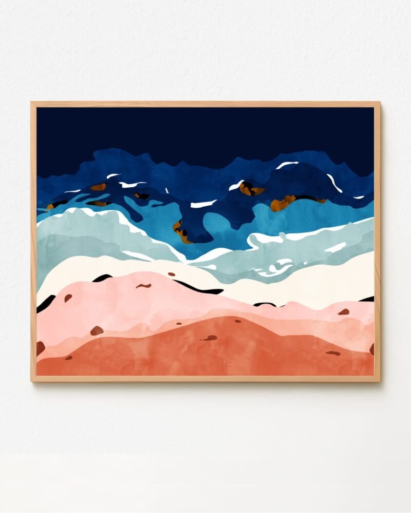 Shop Ocean heart abstract Painting Art Print, Canvas Print - available at 83oranges.com by artist Uma Gokhale India