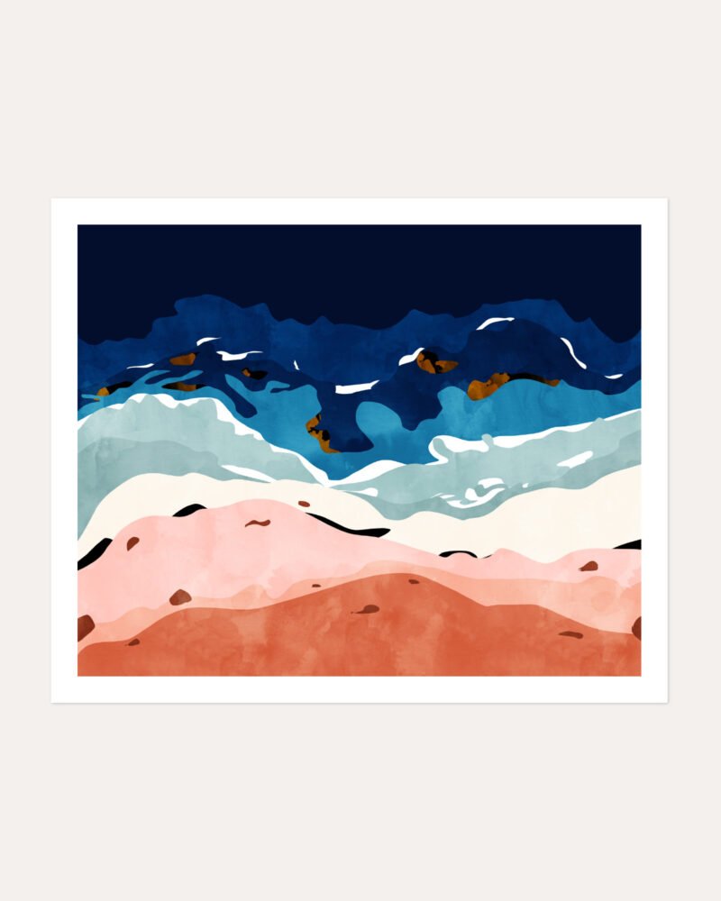 Shop Ocean heart abstract Painting Art Print, Canvas Print, Commercial digital license & Instant download printable - available at 83oranges.com by artist Uma Gokhale India
