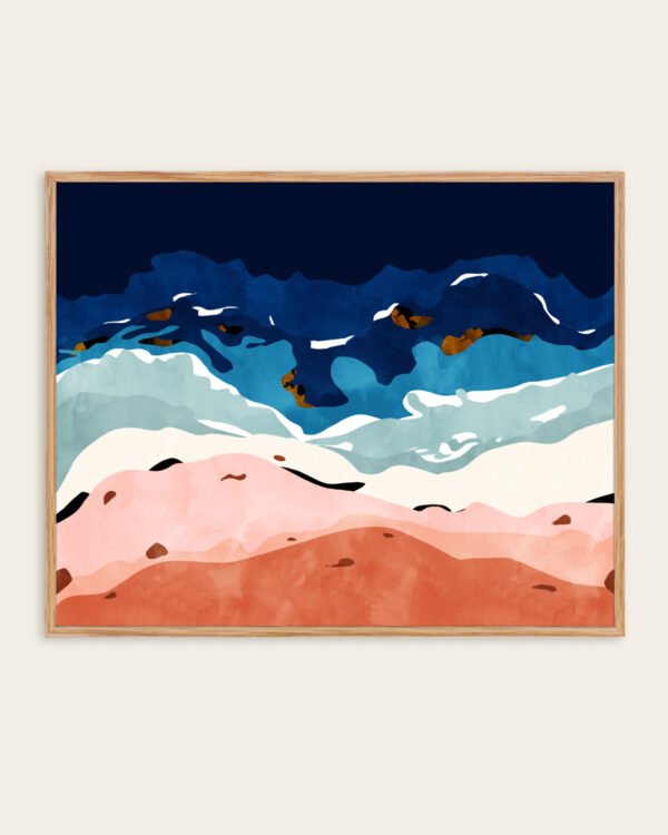 Shop Ocean heart abstract Painting Art Print, Canvas Print, Commercial digital license & Instant download printable - available at 83oranges.com by artist Uma Gokhale India