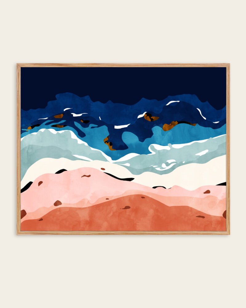 Shop Ocean heart abstract Painting Art Print, Canvas Print, Commercial digital license & Instant download printable - available at 83oranges.com by artist Uma Gokhale India