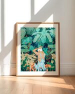 Shop Backyard garden jungle woman watercolor painting Art Print & Canvas Print - exclusively certified at 83oranges.com by artist Uma Gokhale India