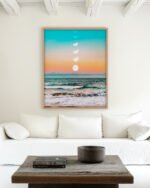Shop beach moon pastel scenic travel Art Print, Canvas Print, Commercial digital license & Instant download printable - available at 83oranges.com by artist Uma Gokhale India Shop beach moon pastel scenic travel Art Print, Canvas Print, Commercial digital license & Instant download printable - available at 83oranges.com by artist Uma Gokhale India