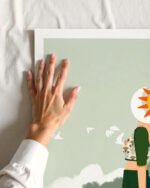 Shop celestial sun moon union lovers passionate Art Print, Quirky Funny Sleep Art Print, Canvas Print, Commercial digital license & instant download printable - available at 83oranges.com by artist Uma Gokhale India