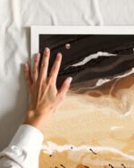 Shop Coffee Beach Ocean Summer Nature Sand Sea Earthy Painting Art Print, Canvas Print, Commercial digital license & Instant download printable - exclusively available at 83oranges.com by artist Uma Gokhale India