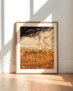 Shop Coffee Beach Ocean Summer Nature Sand Sea Earthy Painting Art Print, Canvas Print & Fabric Print - exclusively available at 83oranges.com by artist Uma Gokhale India