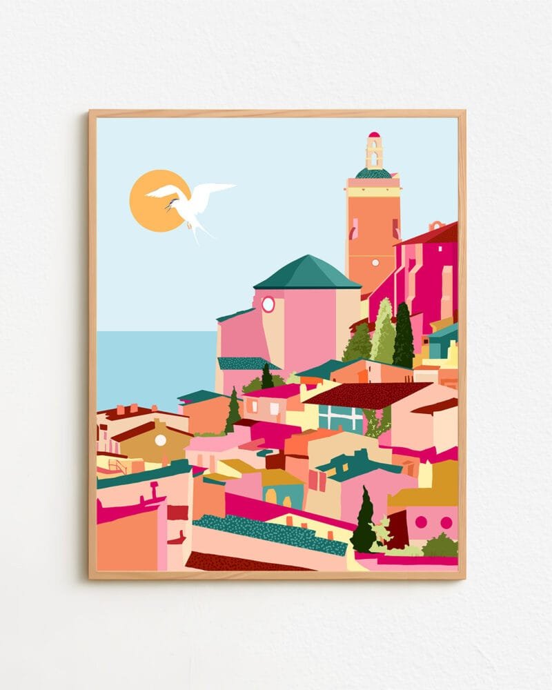 Shop Crimson rouge travel architecture pink Buildings Art Print, Canvas Print & Fabric Print - exclusively available at 83oranges.com by artist Uma Gokhale India