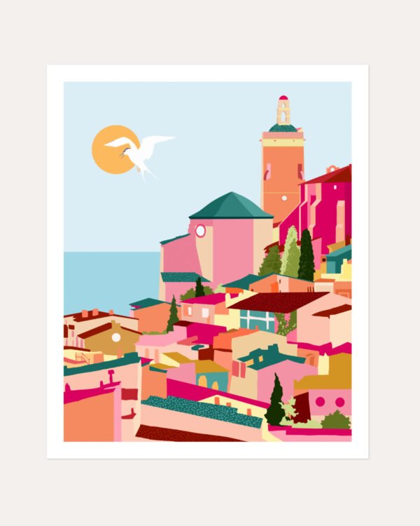 Shop Crimson rouge travel architecture pink Buildings Art Print, Canvas Print, Commercial digital license & Instant download printable - exclusively available at 83oranges.com by artist Uma Gokhale India