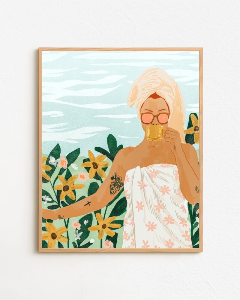 Shop Bohemian woman tattoo style Holiday Weekend Fashion Pastel Art Print & Canvas Print - exclusively certified at 83oranges.com by artist Uma Gokhale India