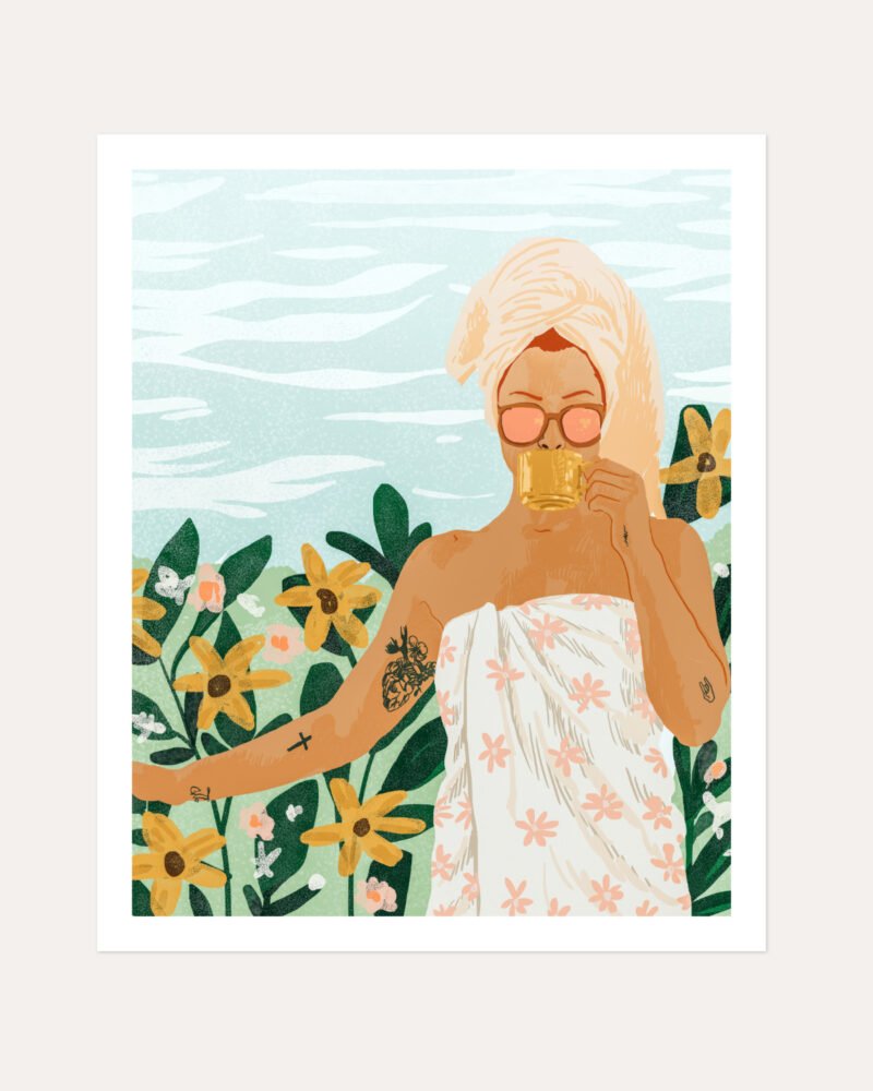 Shop Bohemian woman tattoo style Holiday Weekend Fashion Pastel Art Print & Canvas Print, Commercial digital license & Instant download printable - exclusively certified at 83oranges.com by artist Uma Gokhale India