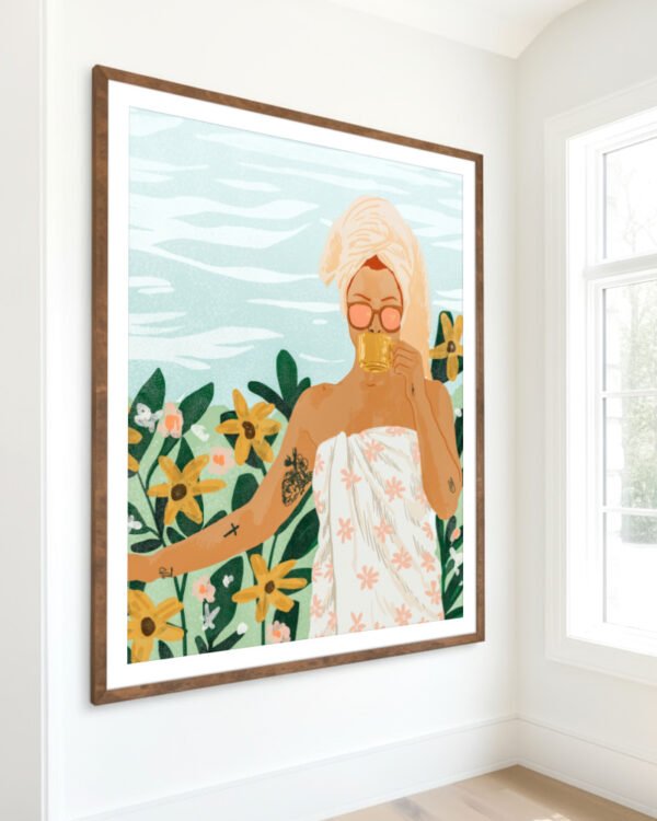 Shop Bohemian woman tattoo style Holiday Weekend Fashion Pastel Art Print & Canvas Print, Commercial digital license & Instant download printable - exclusively certified at 83oranges.com by artist Uma Gokhale India