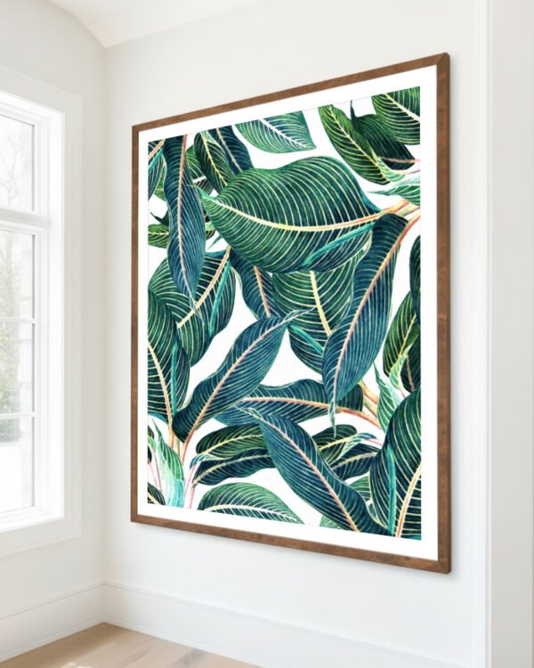 Shop Edge & Dance Tropical Botanical Nature Plants Art Print, Canvas Print, Commercial digital license & Instant printable download - available at 83oranges.com by artist Uma Gokhale India