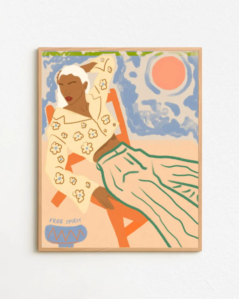 Shop Bohemian woman free spirit independent Art Print & Canvas Print - exclusively certified at 83oranges.com by artist Uma Gokhale India