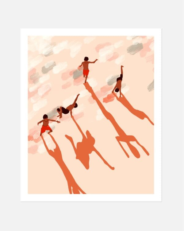 Shop free spirits freedom children on beach vacation Art Print & Canvas Print - exclusively certified at 83oranges.com by artist Uma Gokhale India