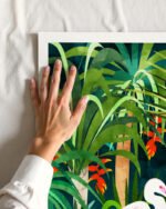 Shop Herons Jungle Watercolor Birds Animals Wildlife painting Art Print, Canvas Print, Commercial digital license & Instant printable download - available at 83oranges.com by artist Uma Gokhale India