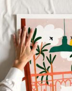 Shop Bohemian woman with dog pet Holiday Weekend Pastel Art Print & Canvas Print, Commercial digital license & Instant download printable - exclusively certified at 83oranges.com by artist Uma Gokhale India