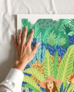 Shop jungle breakfast with lions wild cats Art Print, Canvas Print, Commercial digital license & Instant printable download - available at 83oranges.com by artist Uma Gokhale India