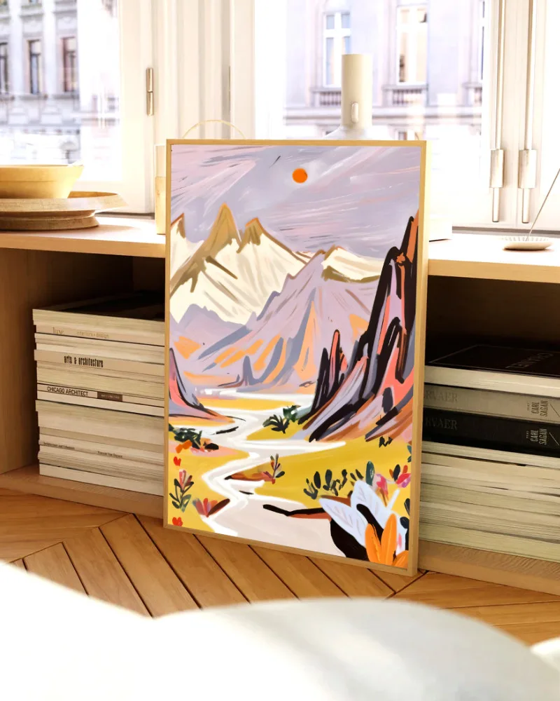 Shop pastel mountains landscape nature Painting Art Print, Canvas Print & Fabric Print - exclusively available at 83oranges.com by artist Uma Gokhale India Shop pastel mountains landscape nature Painting Art Print, Canvas Print & Fabric Print - exclusively available at 83oranges.com by artist Uma Gokhale India