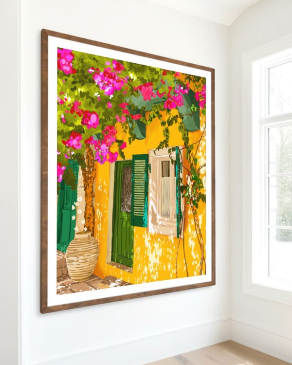 Shop Turkish Architecture Morocco Buildings Villa Sunshine Art Print, Canvas Print, Commercial digital license & Instant download printable - exclusively available at 83oranges.com by artist Uma Gokhale India