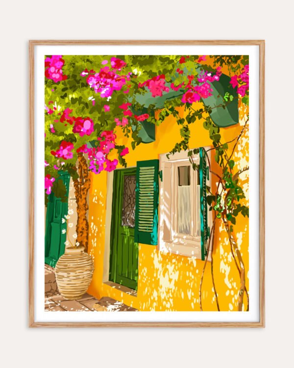 Shop Turkish Architecture Morocco Buildings Villa Sunshine Art Print, Canvas Print, Commercial digital license & Instant download printable - exclusively available at 83oranges.com by artist Uma Gokhale India