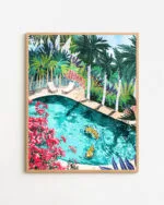 Shop Tigers Luxury Villa painting Art Print, Canvas Print, digital printable download - available at 83oranges.com by artist Uma Gokhale India