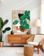 Shop Bohemian woman Tropical Plant lady monstera house plant botanical Art Print & Canvas Print - exclusively certified at 83oranges.com by artist Uma Gokhale India
