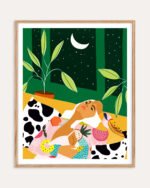 Shop Moon lover eclectic maximalist bold fashion woman Art Print, Canvas Print, Commercial digital license & Instant printable download - available at 83oranges.com by artist Uma Gokhale India Shop Moon lover eclectic maximalist bold fashion woman Art Print, Canvas Print, Commercial digital license & Instant printable download - available at 83oranges.com by artist Uma Gokhale India