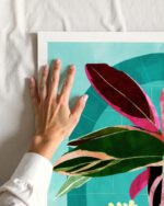 Shop Moroccan shelfi plant pot flowerpot flower pot Botanical Nature Painting Art Print, Canvas Print, Commercial digital license, instant printable download - available at 83oranges.com by artist Uma Gokhale India