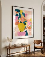 Shop Blush watercolor Botanical Nature Colorblock Painting Art Print, Canvas Print, Commercial digital license & Instant printable download - available at 83oranges.com by artist Uma Gokhale India