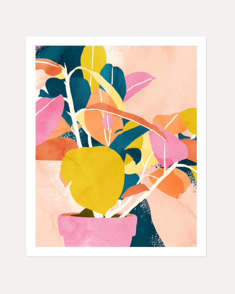 Shop Blush watercolor Botanical Nature Colorblock Painting Art Print, Canvas Print, Commercial digital license & Instant printable download - available at 83oranges.com by artist Uma Gokhale India