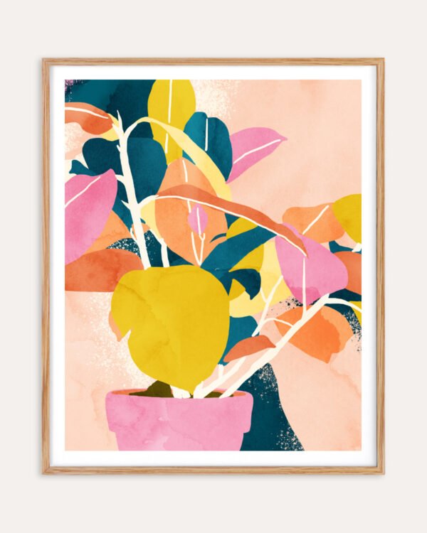 Shop Blush watercolor Botanical Nature Colorblock Painting Art Print, Canvas Print, Commercial digital license & Instant printable download - available at 83oranges.com by artist Uma Gokhale India