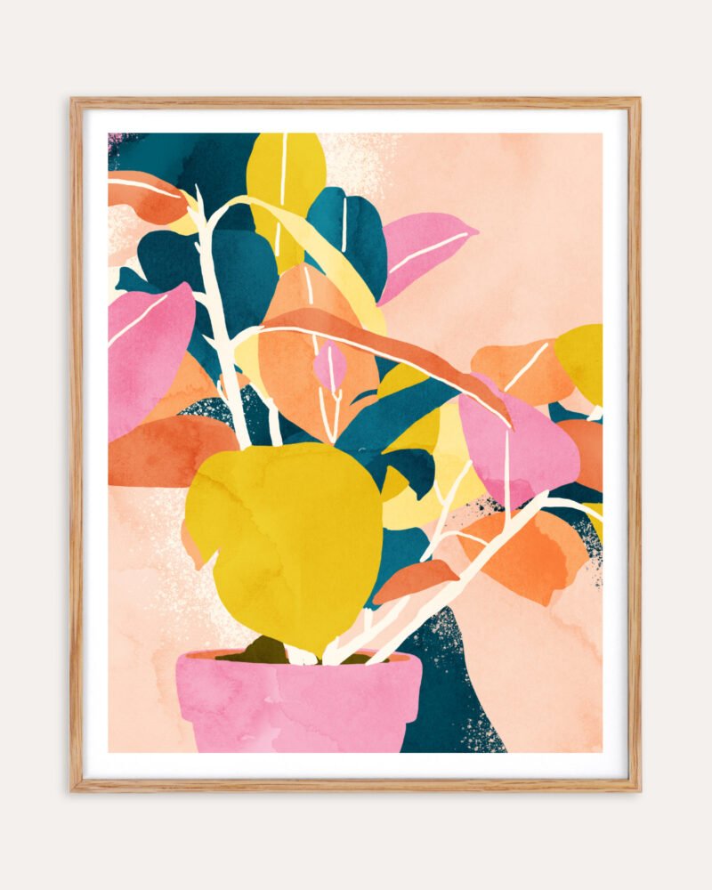 Shop Blush watercolor Botanical Nature Colorblock Painting Art Print, Canvas Print, Commercial digital license & Instant printable download - available at 83oranges.com by artist Uma Gokhale India