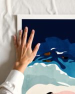 Shop Ocean heart abstract Painting Art Print, Canvas Print, Commercial digital license & Instant download printable - available at 83oranges.com by artist Uma Gokhale India