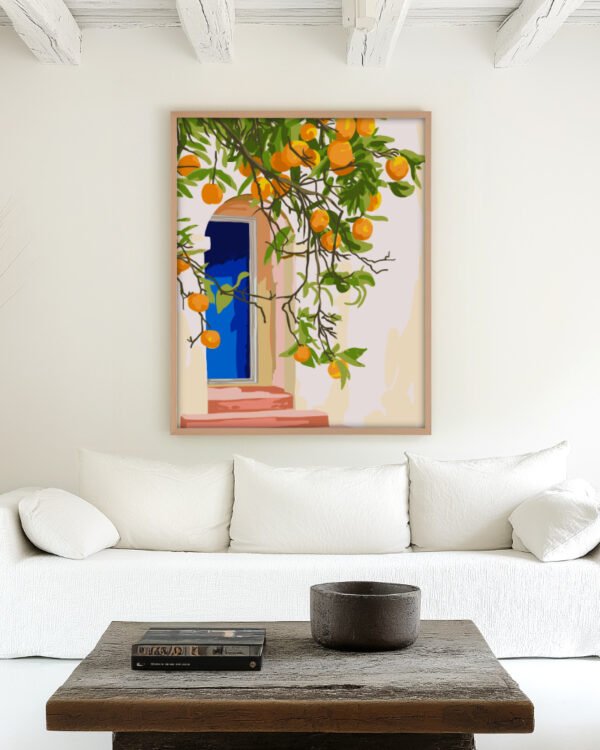 Shop Turkish Architecture Morocco Orange Tree Nature Art Print, Canvas Print, Commercial digital license & Instant download printable- exclusively available at 83oranges.com by artist Uma Gokhale India