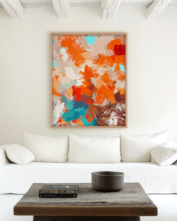 Shop Abstract Playful Warm Endearing Painting Art Print, Canvas Print, Commercial digital license & Instant download printable - exclusively certified & available to order online at 83oranges.com by artist Uma Gokhale India