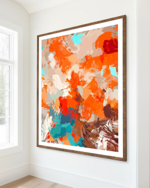 Shop Abstract Playful Warm Endearing Painting Art Print, Canvas Print, Commercial digital license & Instant download printable - exclusively certified & available to order online at 83oranges.com by artist Uma Gokhale India