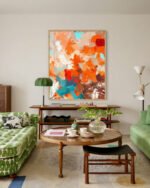 Shop Abstract Playful Warm Endearing Painting Art Print, Canvas Print, Commercial digital license & Instant download printable - exclusively certified & available to order online at 83oranges.com by artist Uma Gokhale India