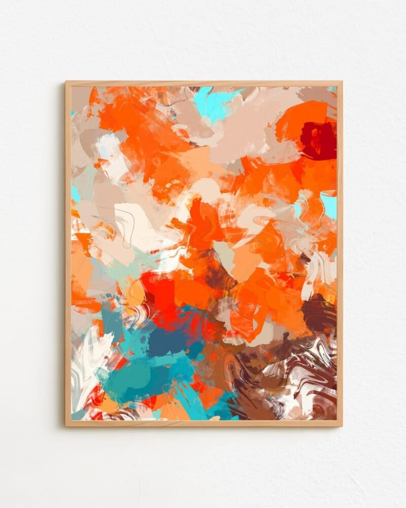 Shop Abstract Playful Warm Endearing Painting Art Print, Canvas Print - exclusively certified & available to order online at 83oranges.com by artist Uma Gokhale India