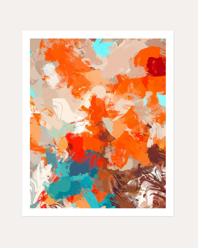Shop Abstract Playful Warm Endearing Painting Art Print, Canvas Print, Commercial digital license & Instant download printable - exclusively certified & available to order online at 83oranges.com by artist Uma Gokhale India