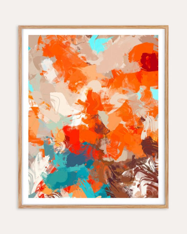 Shop Abstract Playful Warm Endearing Painting Art Print, Canvas Print, Commercial digital license & Instant download printable - exclusively certified & available to order online at 83oranges.com by artist Uma Gokhale India