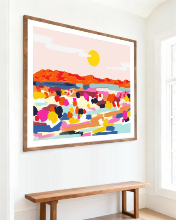 Shop Romantic Landscape Art Print, Canvas Print, Commercial digital license & instant download printable - available at 83oranges.com by artist Uma Gokhale India