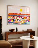 Shop Romantic Landscape Art Print, Canvas Print, Commercial digital license & instant download printable - available at 83oranges.com by artist Uma Gokhale India