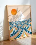 Shop set sail boat ocean sea painting Art Print, Canvas Print, digital printable download - available at 83oranges.com by artist Uma Gokhale India