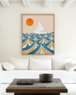 Shop set sail boat ocean sea painting Art Print, Canvas Print, Commercial digital license & instant printable download - available at 83oranges.com by artist Uma Gokhale India