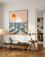 Shop set sail boat ocean sea painting Art Print, Canvas Print, Commercial digital license & instant printable download - available at 83oranges.com by artist Uma Gokhale India
