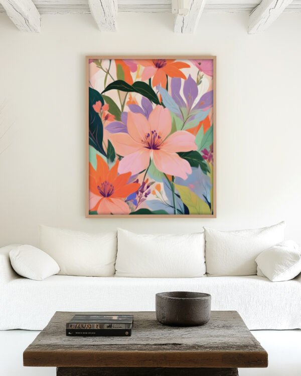 Shop Summer happy place floral garden Art Print, Canvas Print, commercial digital license & Instant download printable - exclusively certified at 83oranges.com by artist Uma Gokhale India