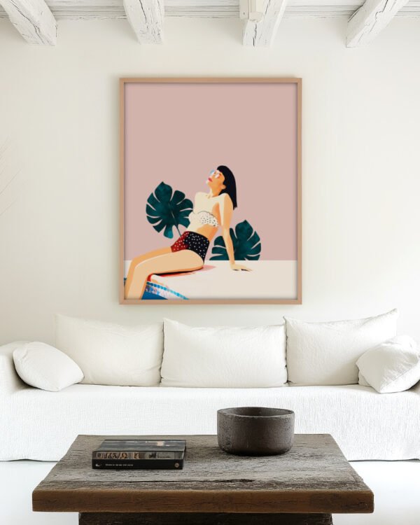 Shop Sunday Bohemian woman style Holiday Weekend Fashion Pastel Art Print & Canvas Print, Commercial digital license & Instant download printable - exclusively certified at 83oranges.com by artist Uma Gokhale India