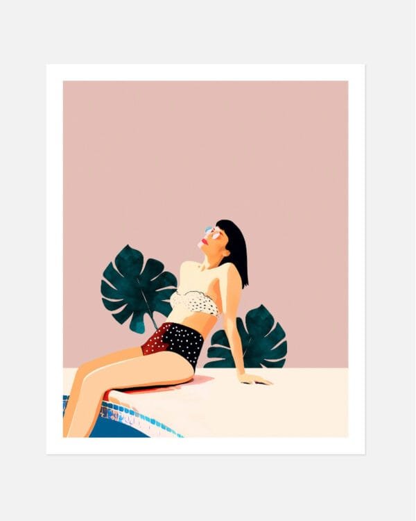 Shop Sunday Bohemian woman style Holiday Weekend Fashion Pastel Art Print & Canvas Print - exclusively certified at 83oranges.com by artist Uma Gokhale India