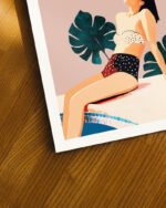 Shop Sunday Bohemian woman style Holiday Weekend Fashion Pastel Art Print & Canvas Print, Commercial digital license & Instant download printable - exclusively certified at 83oranges.com by artist Uma Gokhale India