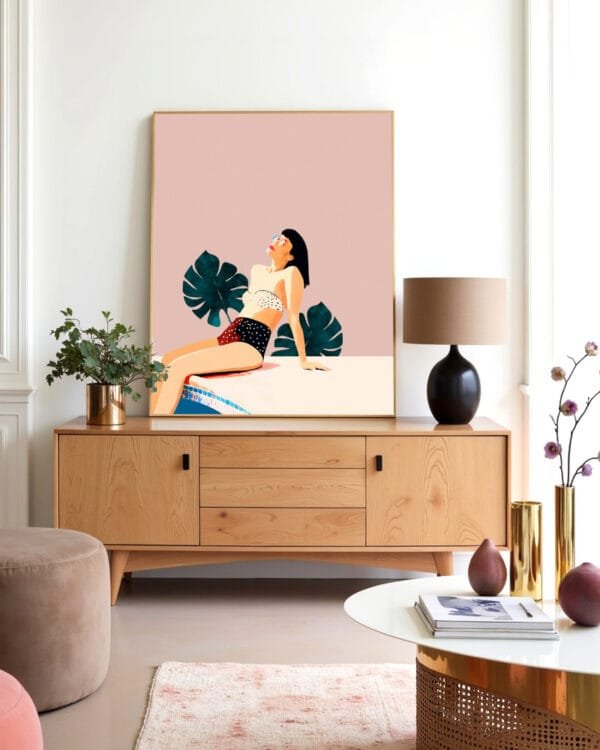 Shop Sunday Bohemian woman style Holiday Weekend Fashion Pastel Art Print & Canvas Print - exclusively certified at 83oranges.com by artist Uma Gokhale India
